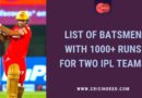 1000+ runs for more than two ipl teams