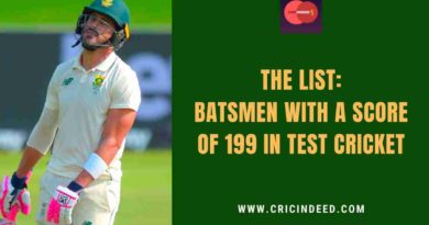 199 score in test cricket