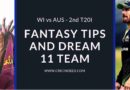 2nd T20 Dream11 Team WI vs AUS