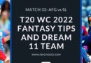 afg vs sl dream11 predictions