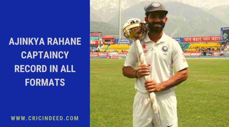 Ajinkya Rahane captaincy record in all three formats