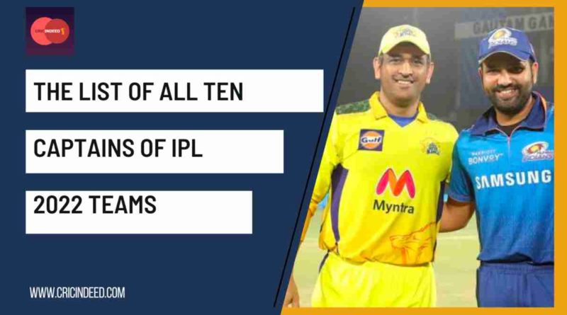 all captains of ipl 2022
