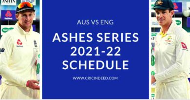 ashes 2021 schedule