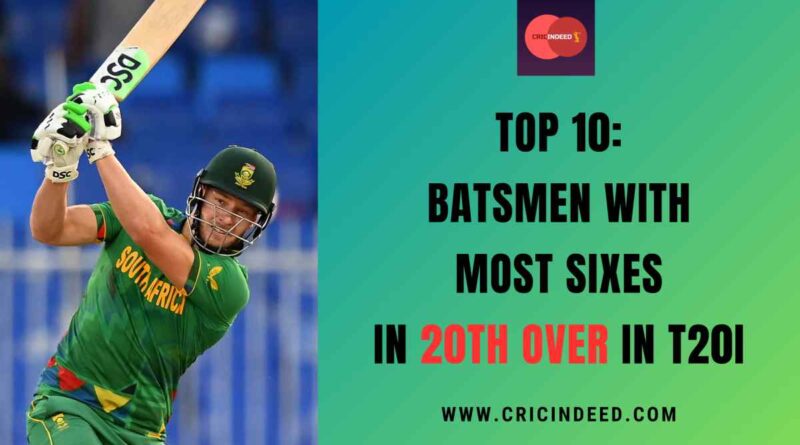Batsmen with Most Sixes in 20th Over in T20I