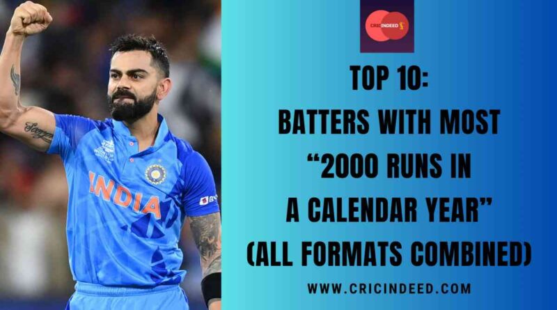 Batters with Most “2000 Runs in a Calendar Year” (All Formats Combined)