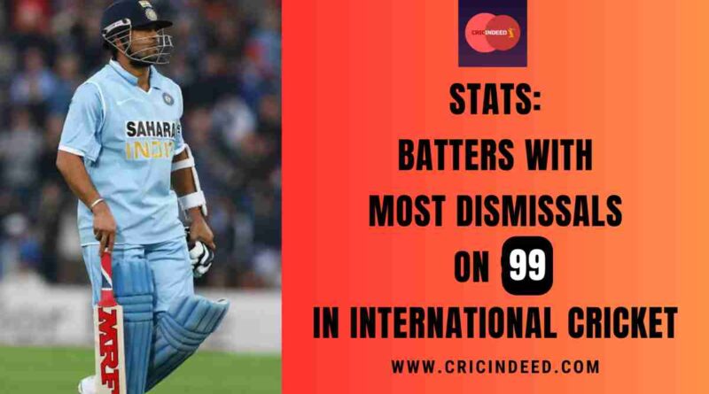 Stats: Batters with Most Dismissals on 99 in International Cricket