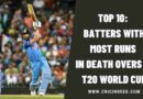 Top 10: Batters with Most Runs in Death Overs in T20 World Cup