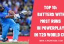 Top 10: Batters with Most Runs in Powerplay in T20 World Cup