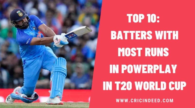Top 10: Batters with Most Runs in Powerplay in T20 World Cup