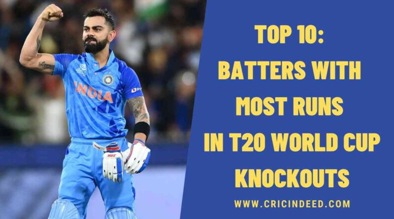 Top 10: Batters with Most Runs in T20 World Cup Knockouts