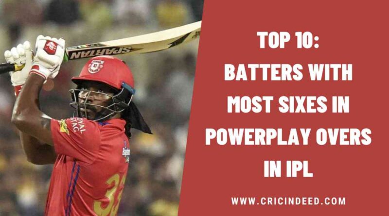 Top 10: Batters with Most Sixes in Powerplay Overs in IPL