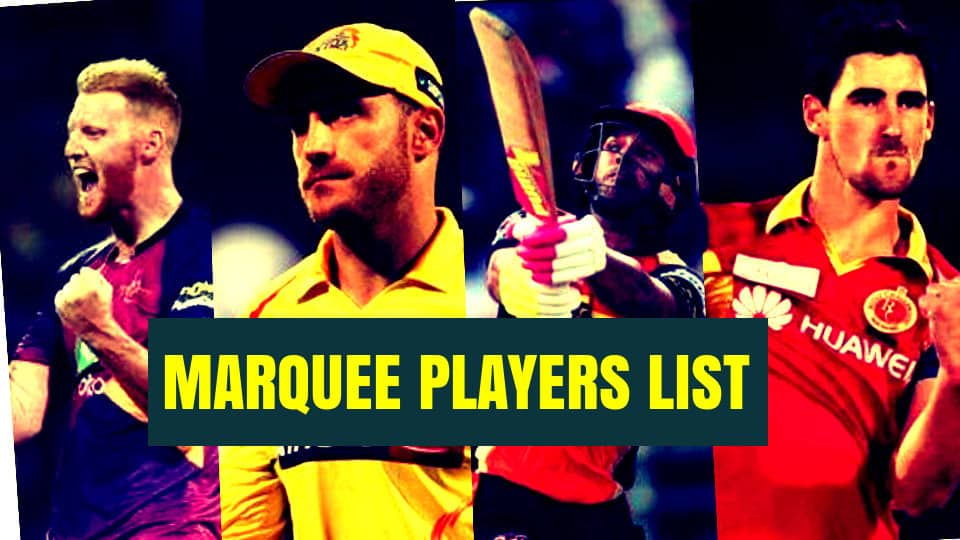 Marquee players list ipl auction 2018