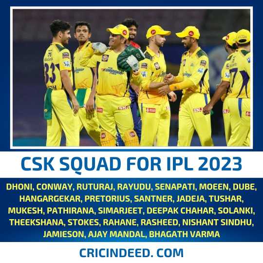 CSK 2023 Squad