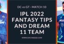 DC vs GT 2022 Dream11 Predictions