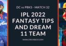 dc vs pbks dream11 prediction 2022