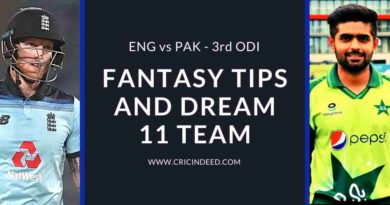 Dream11 Team ENG vs PAK 3rd ODI
