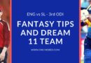 ENG vs SL 3rd ODI Dream11 Prediction