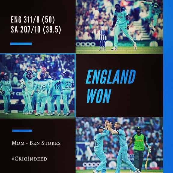 ENGLAND vs SOUTH AFRICA 1st Match World Cup 2019
