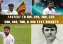 Fastest Bowlers to 100, 200, 300, 400, 500, 600, 700, & 800 Test Wickets