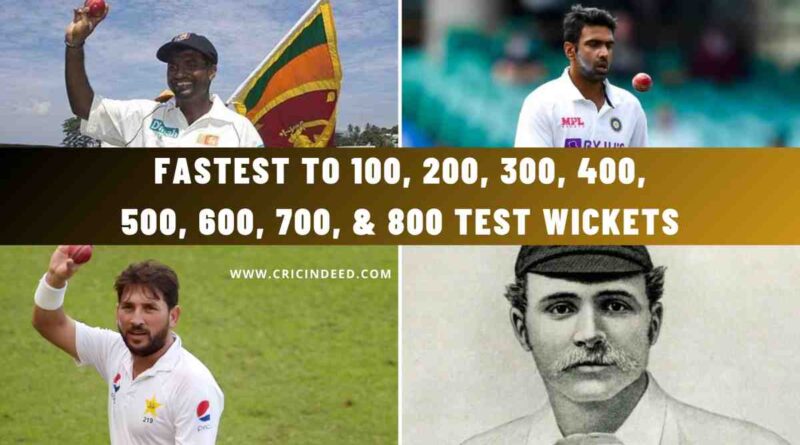 Fastest Bowlers to 100, 200, 300, 400, 500, 600, 700, & 800 Test Wickets