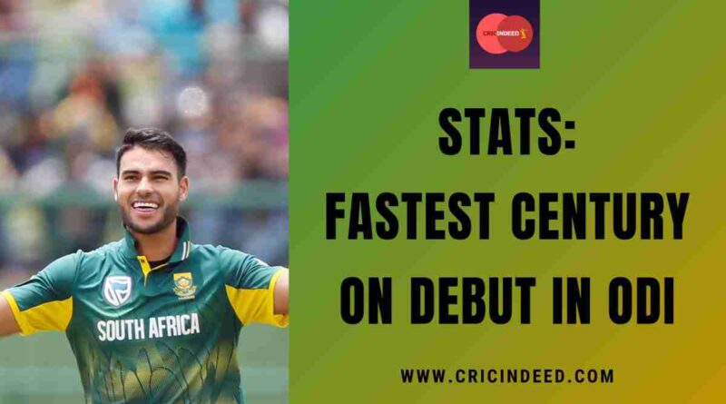 Stats: Fastest Century on Debut in ODI