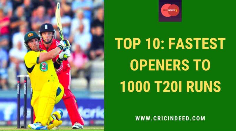 fastest t20I opener to 1000 t20I runs