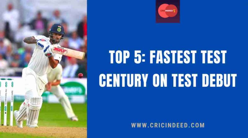 fastest test century on debut