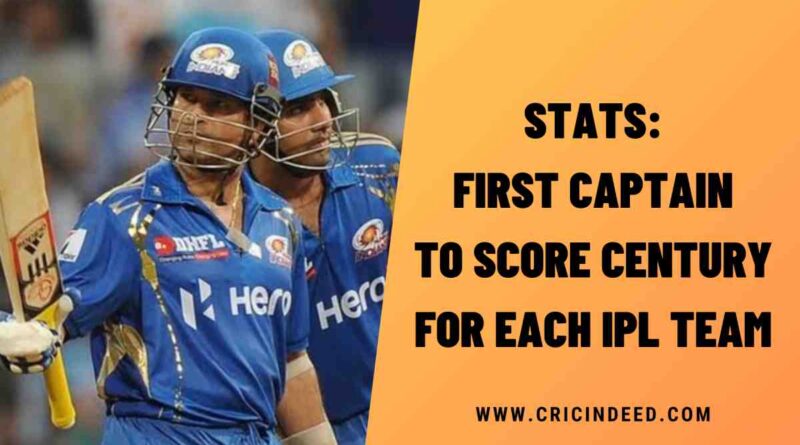 Stats: First Captain to Score Century for Each IPL Team