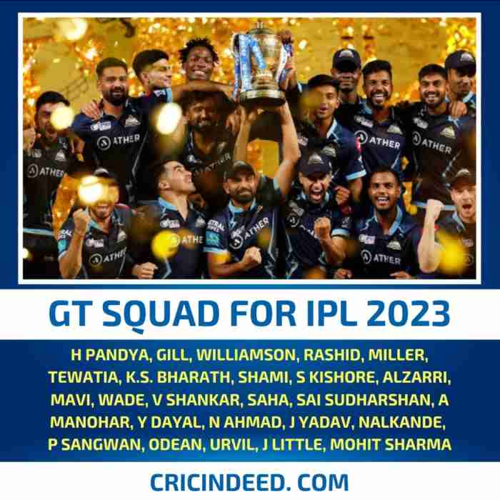 GT squad for IPL 2023