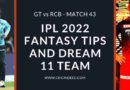 GT vs RCB Dream11 Prediction 2022