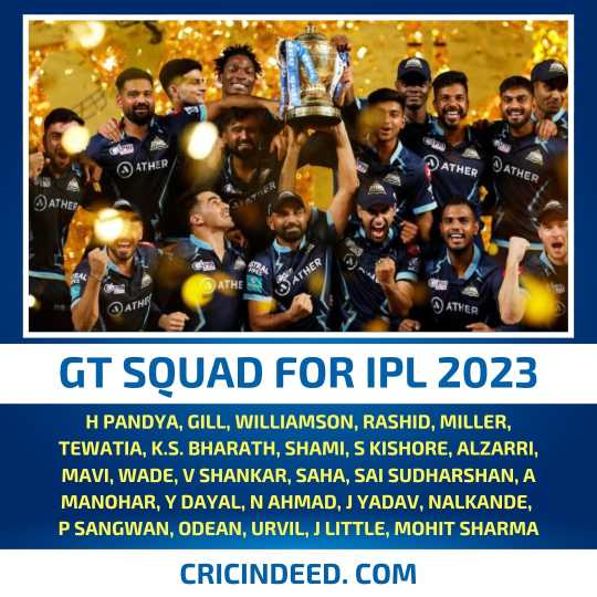 Gujarat Titans 2023 Squad