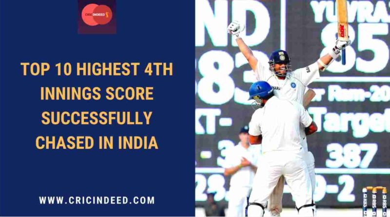 highest 4th innings total chased in india