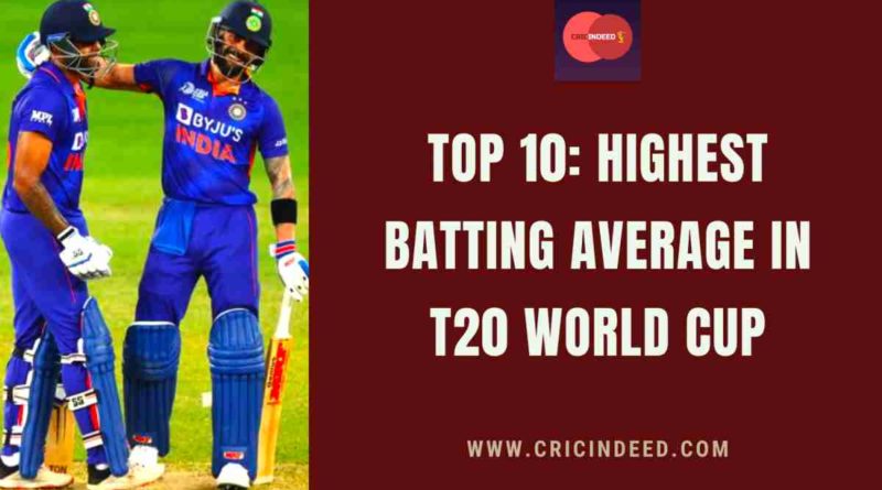 highest average in t20 world cup