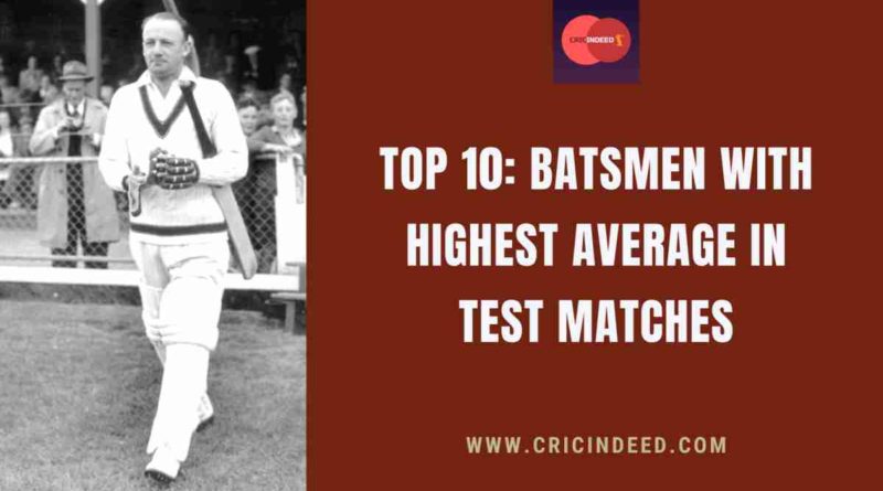 highest batting average in test