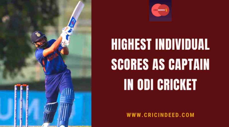 highest individual score as captain in odi