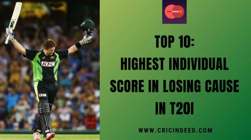 Top 10: Highest Individual Score in Losing Cause in T20I
