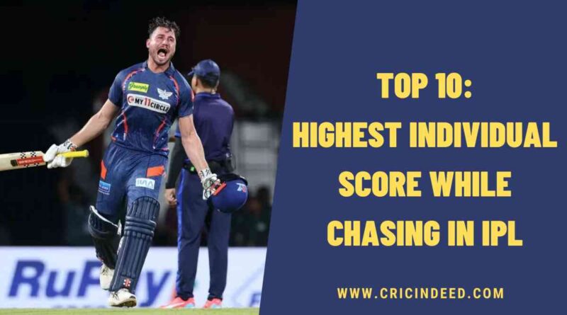 Top 10: Highest Individual Score while Chasing in IPL