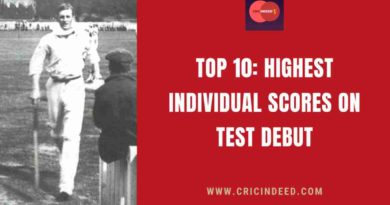 highest individual scores in test debut