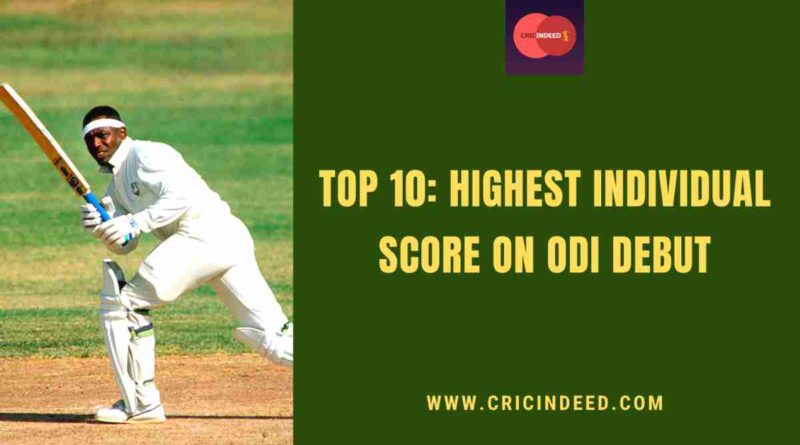 highest odi score on debut
