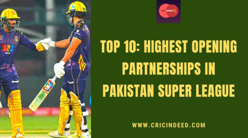 highest opening partnership in psl