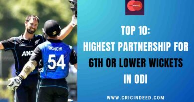 Top 10: Highest Partnership for 6th or Lower Wickets in ODI