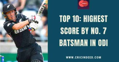 highest score by no 7 batsman in odi