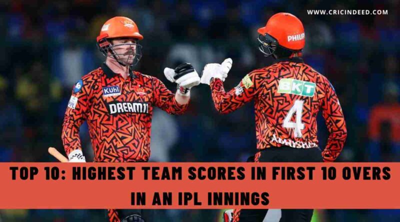 Top 10: Highest Team Scores in First 10 Overs in an IPL Innings