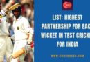 highest test partnership for india for each wicket