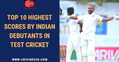 Highest test score by indian debutants