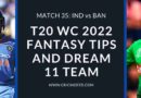 ind vs ban dream11 predictions t20 world cup 2022