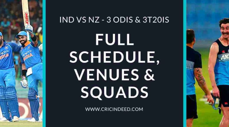 ind vs nz 2023 odi t20 series complete schedule and team squads
