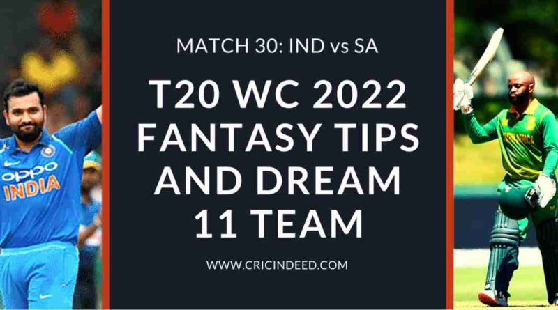 ind vs sa dream11 team t20 world cup 2022