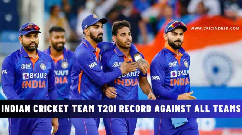 Indian Cricket Team T20I Record Against All Teams