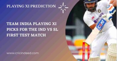 INDIAN PLAYING XI FOR THE FIRST TEST MATCH VS SL